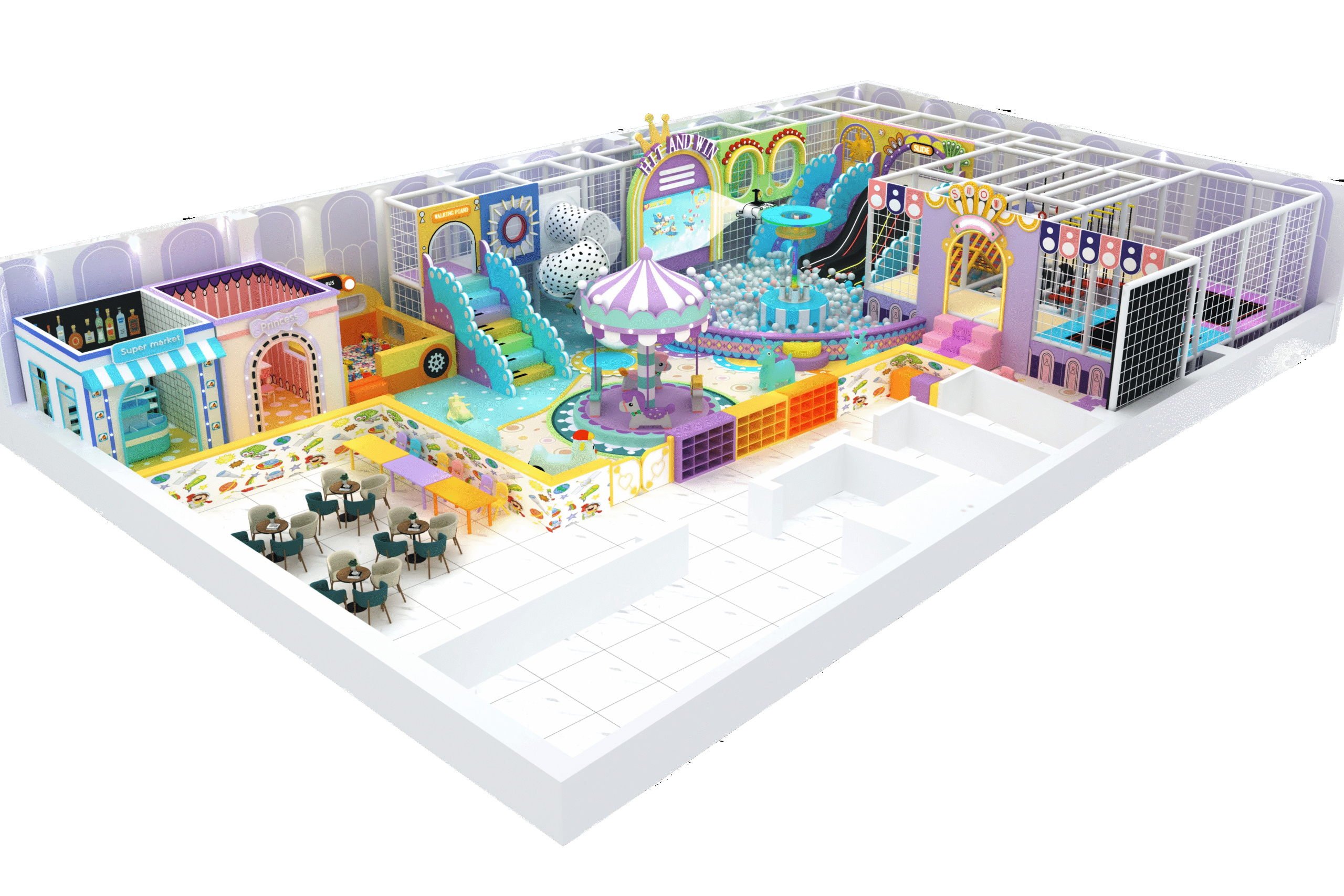 Commercial soft play equipment for indoor playgrounds with custom design