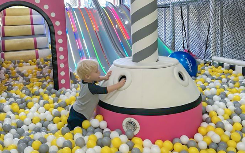 Licensed indoor playground setup with soft play equipment