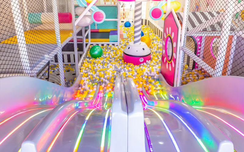 Indoor playground designed in accordance with permit regulations