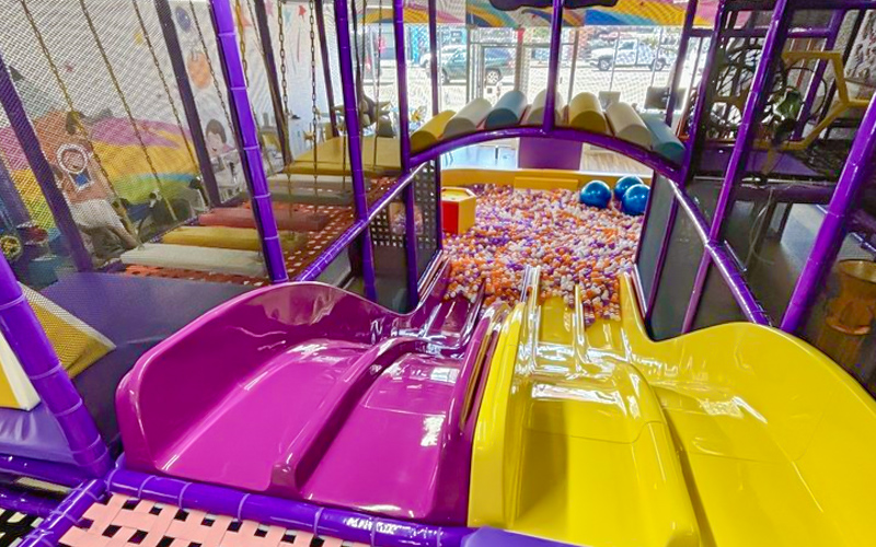 Birthday party setup inside indoor playground as a marketing tool