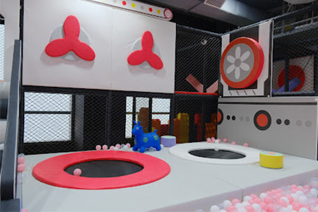 Mini trampoline for safe jumping fun in indoor playground equipment for home.
