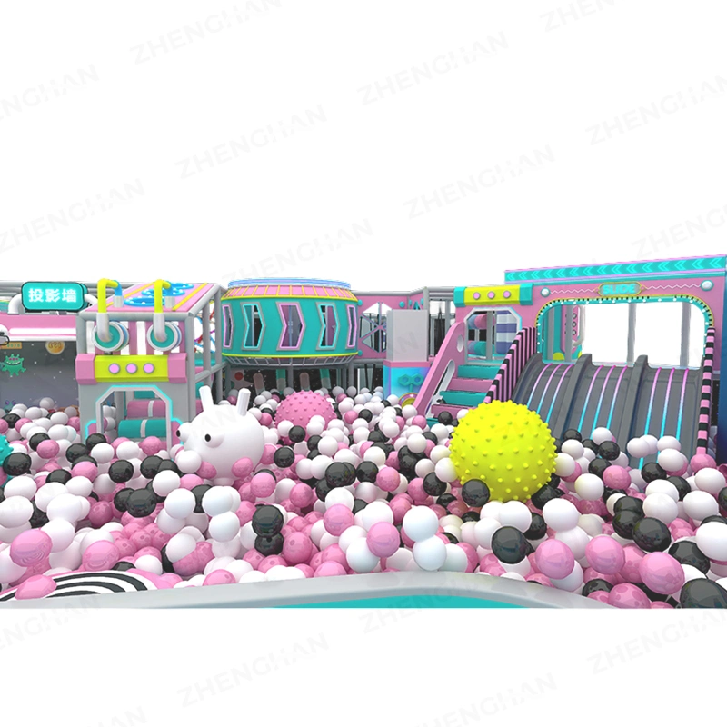 180m² Compact Pastel Trampoline Park for Kids - Image 6