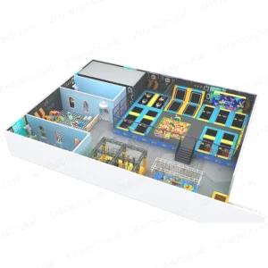 500m² ninja challenge commercial trampoline park design