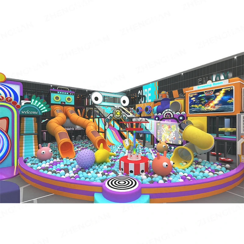 Top-view layout of 1890m² commercial trampoline park