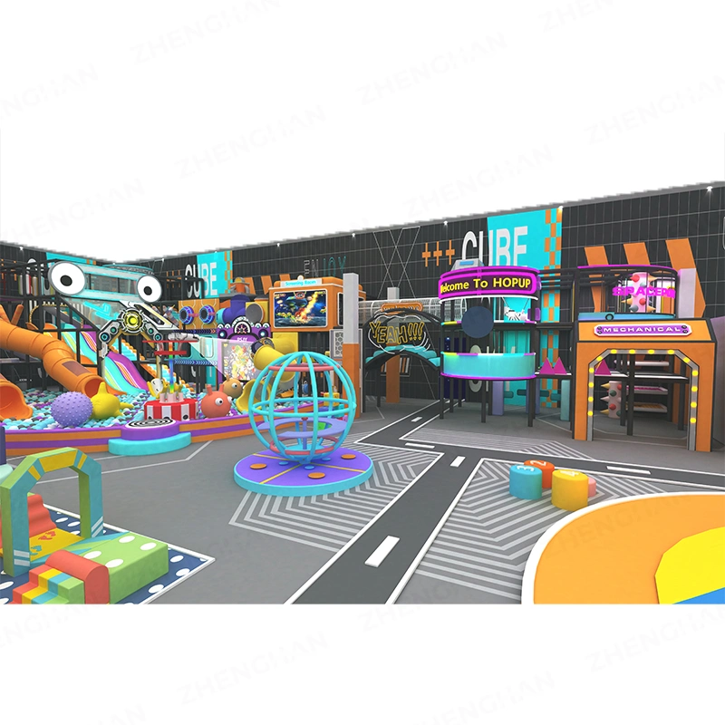 Custom 1890m² commercial trampoline park equipment layout by Zhenghan