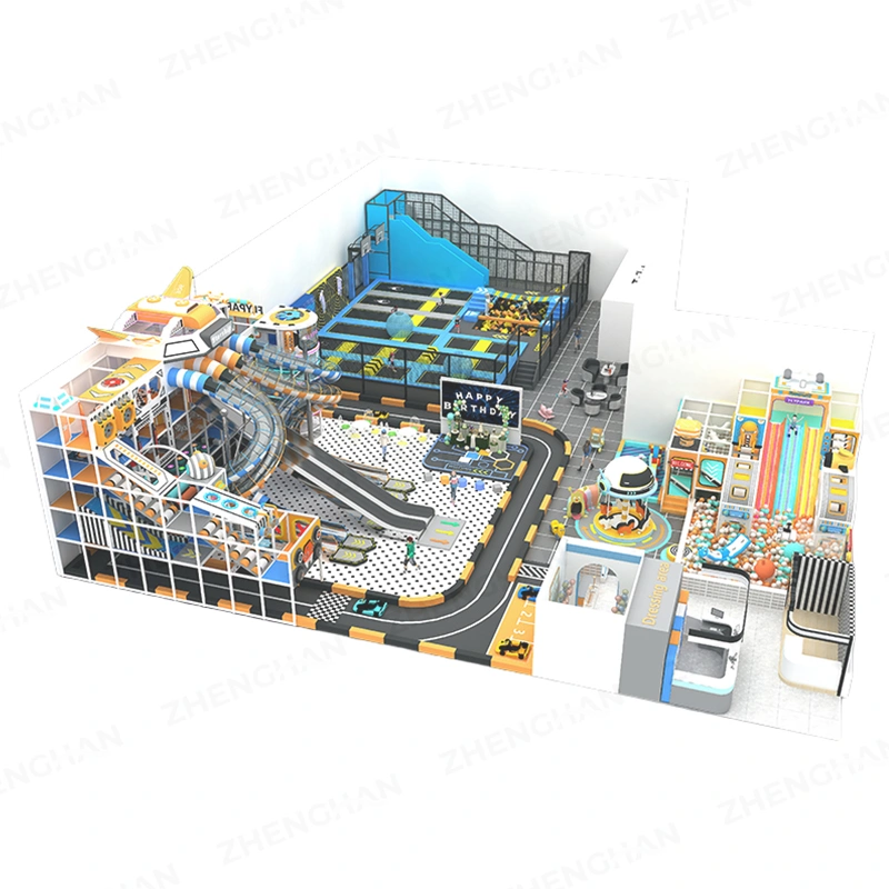 600m² family adventure commercial trampoline park design