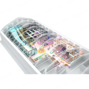 700m² pastel family fun commercial trampoline park design