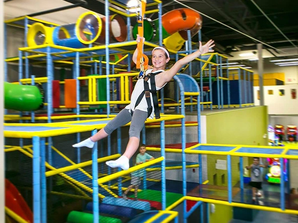 Indoor Zipline for commercial indoor play venues