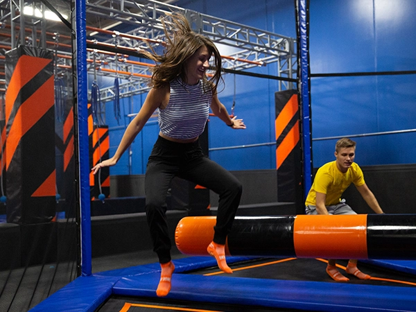 Wipeout Trampoline for commercial indoor play venues
